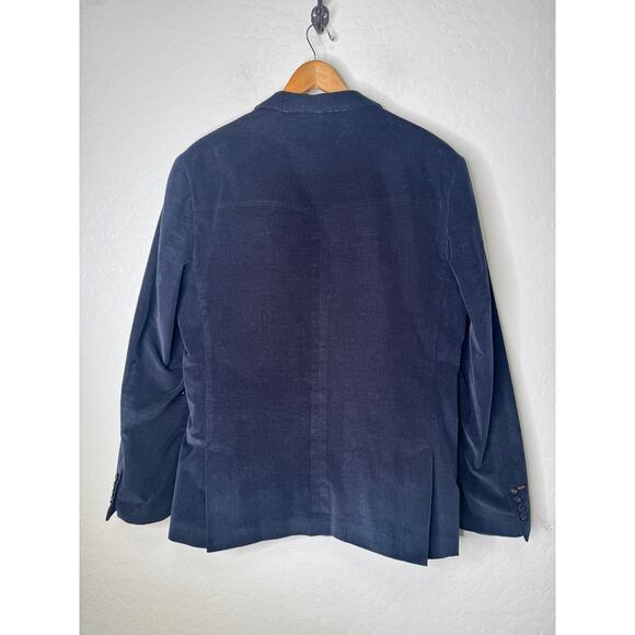 Paisley & Gray Mens Blue Cordoury Blazer Button Pockets Jacket Size 46 XXL - Picture 4 of 9